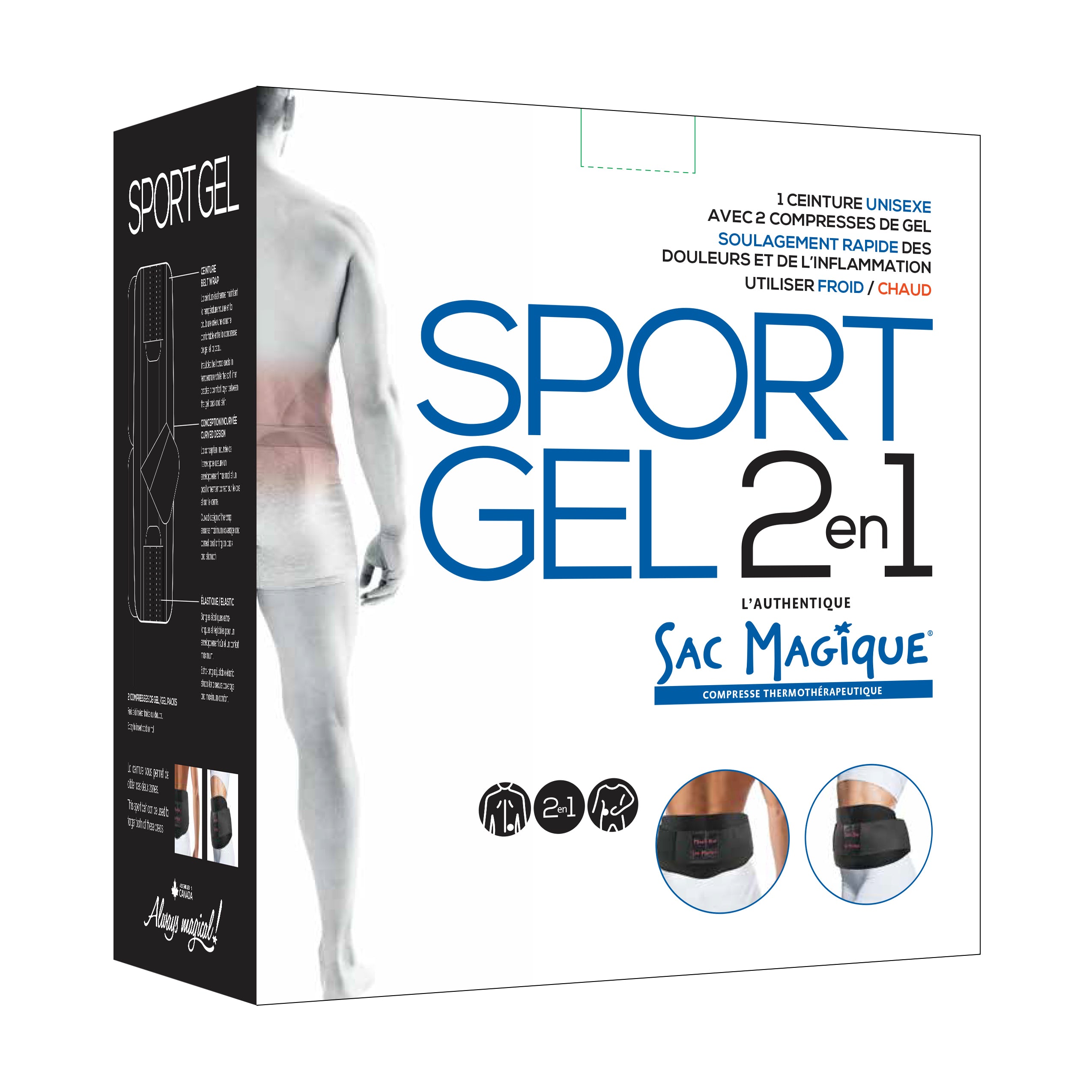 Magic Bag Sport Gel 2 in 1 Wrap with Gel Packs - Back & Stomach