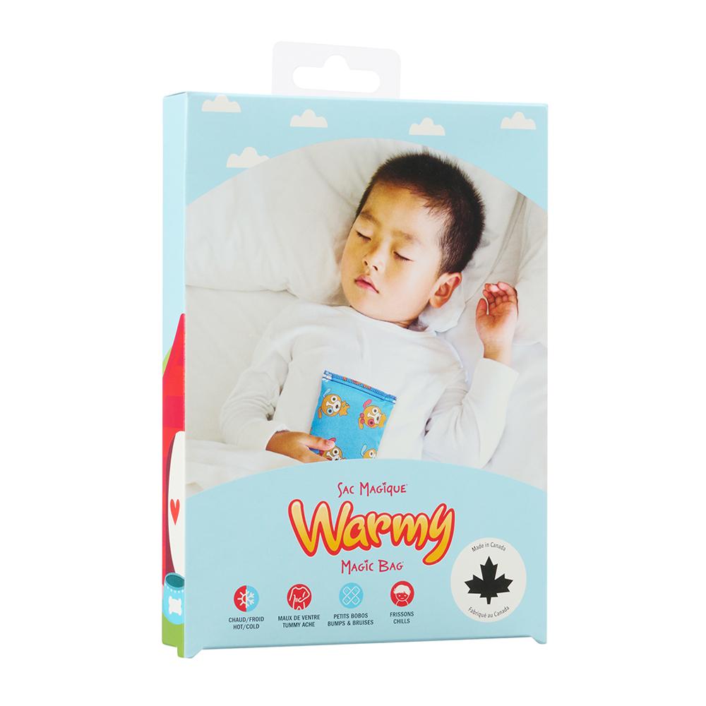 Magic Bag Warmy Mini Pad Hot & Cold Compress with Charlie-the-dog print for kids, suitable for ages 3 and up.