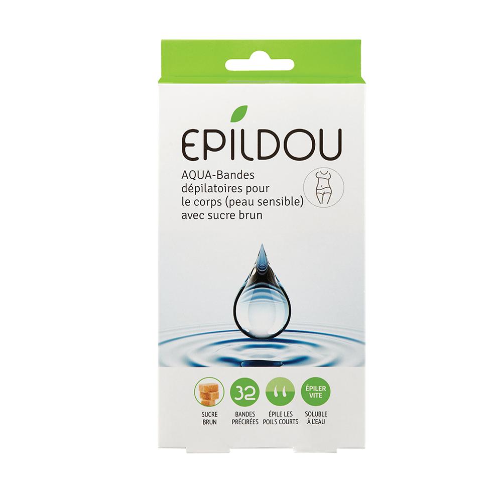 Bandes dépilatoires aqua pour le corps infusées de sucre brun - Epildou

