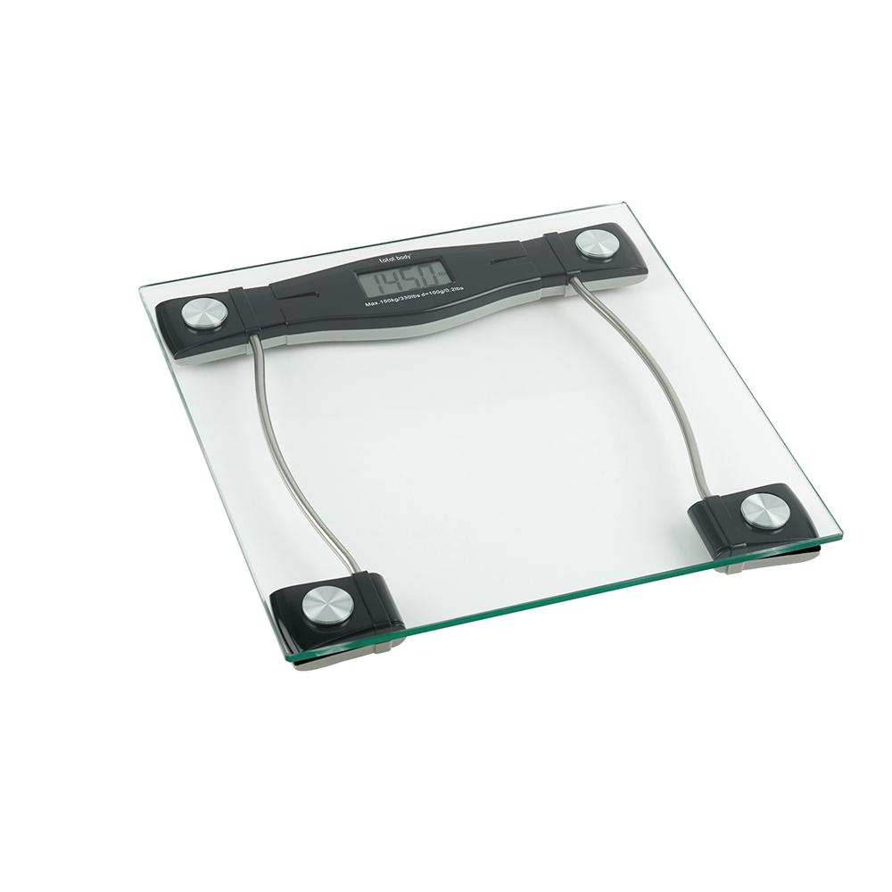 Electronic Personal Scale - Glass And Black Aluminum Finish Total Body