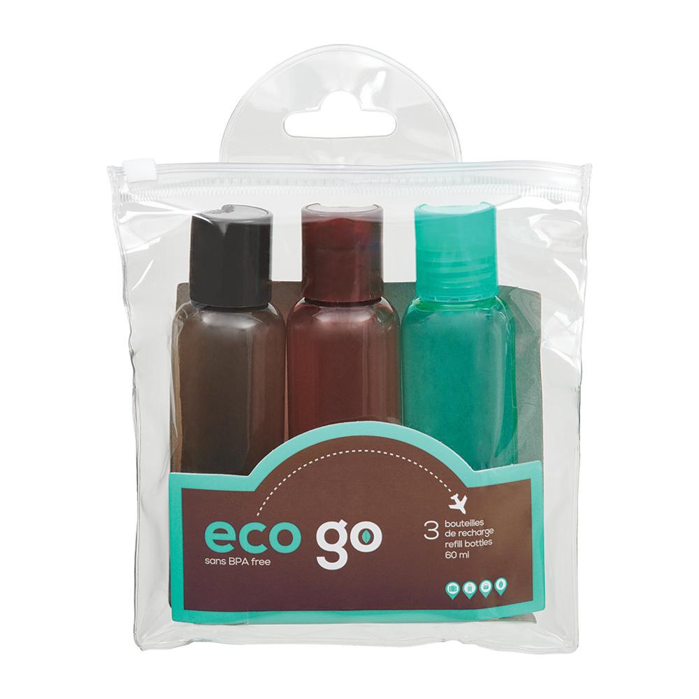 Ensemble voyage 3 bouteilles 60ml (asst) Eco-go