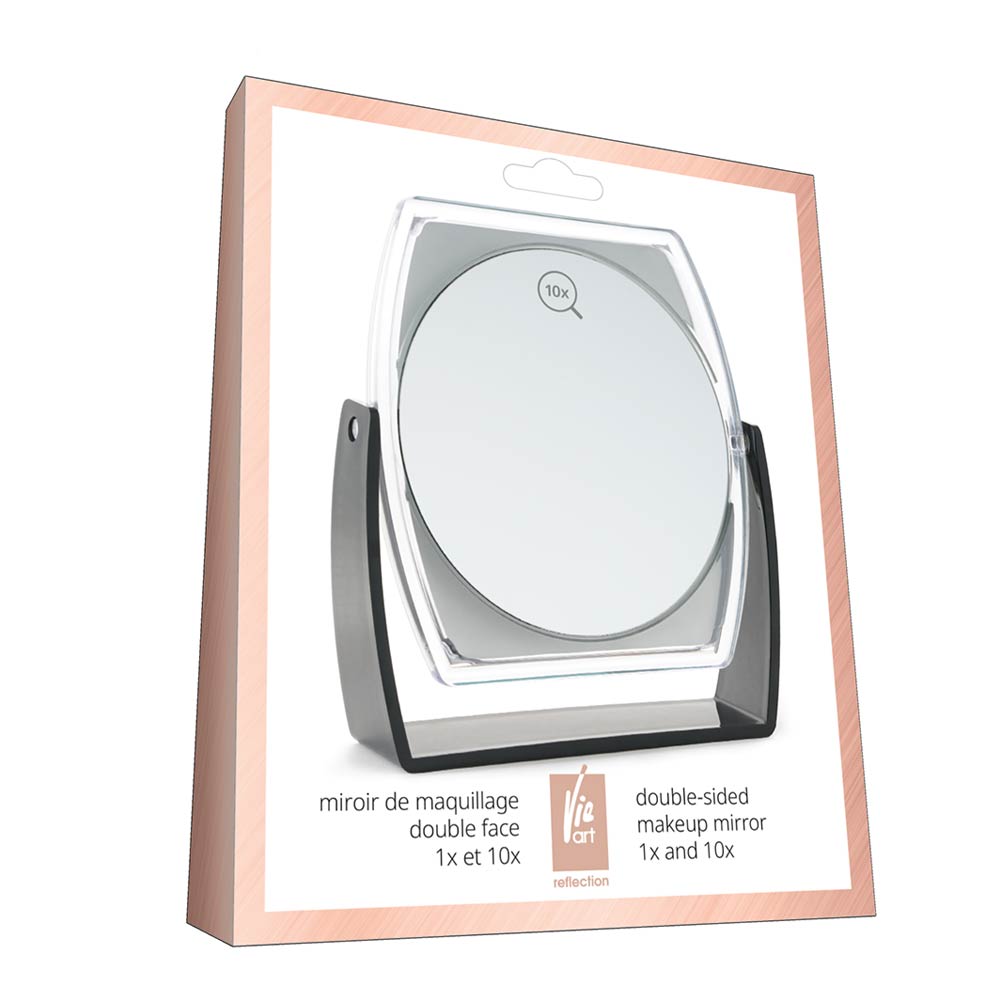 Reversible Tabletop Make-up magnifying Mirror 1X & 10X - Vie Art