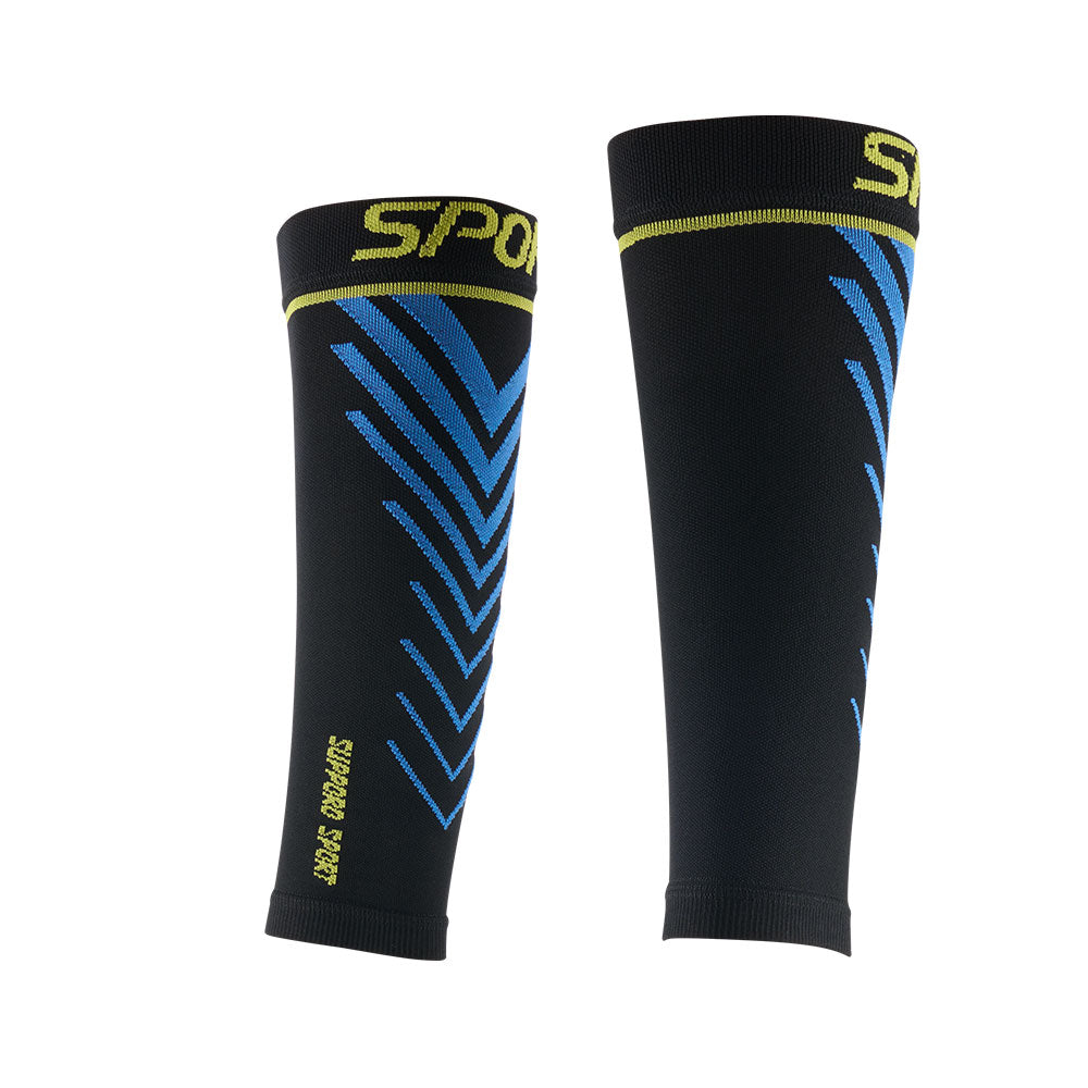 Supporo Unisex Sport Compression Calf Sleeves Black and Blue, 20-30mmHg