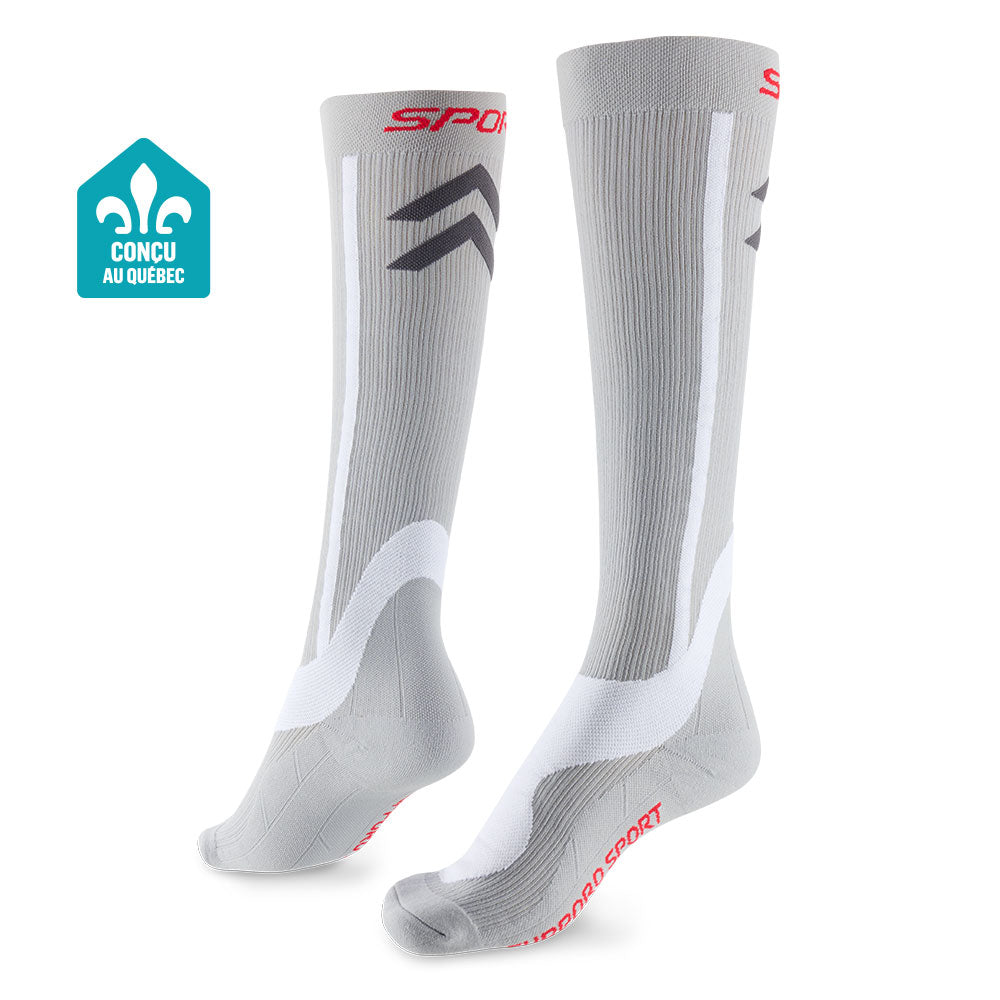 Supporo Unisex Sport Compression Socks Grey, 20-30mmHg