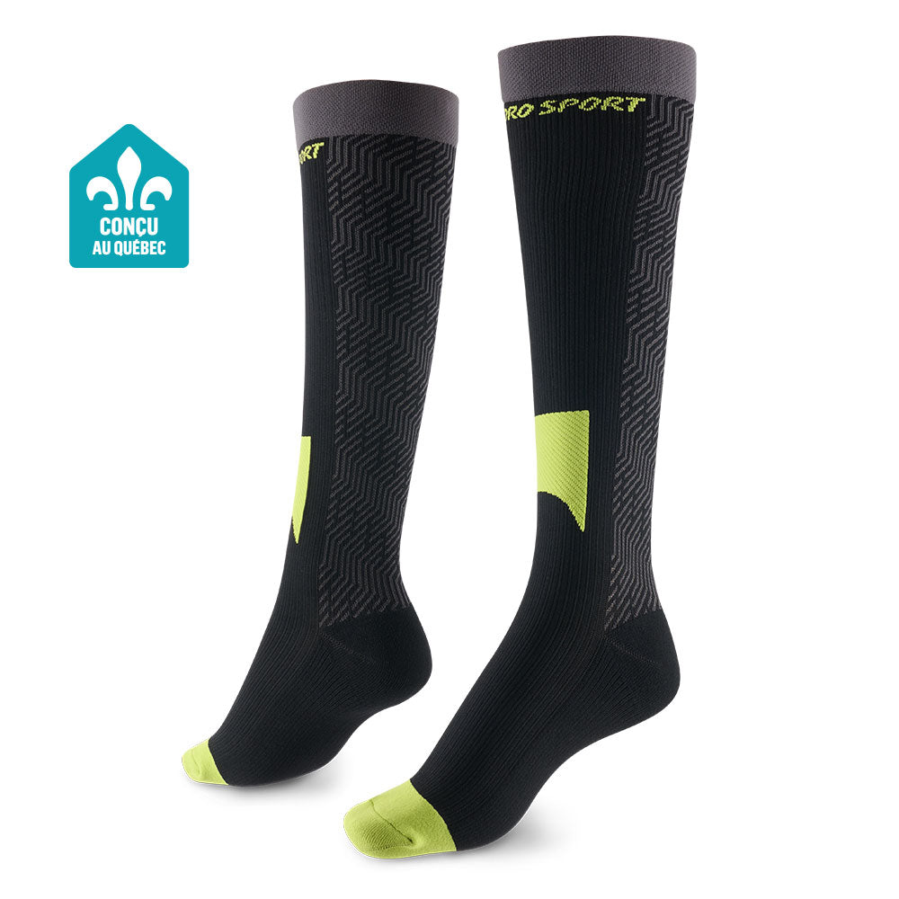 Supporo Unisex Sport Compression Socks Lime, 20-30mmHg