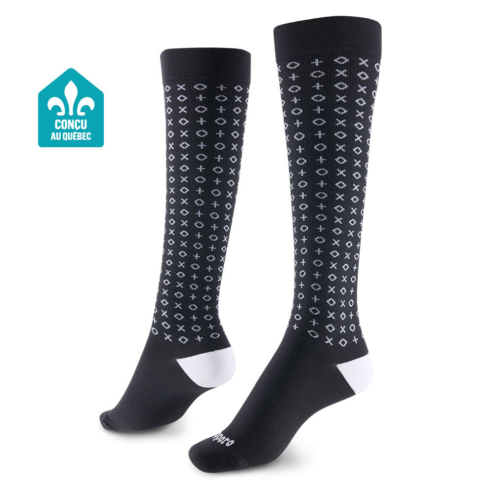 Supporo Tic-Tac-Toe Print Compression Socks 15-20 mmHg