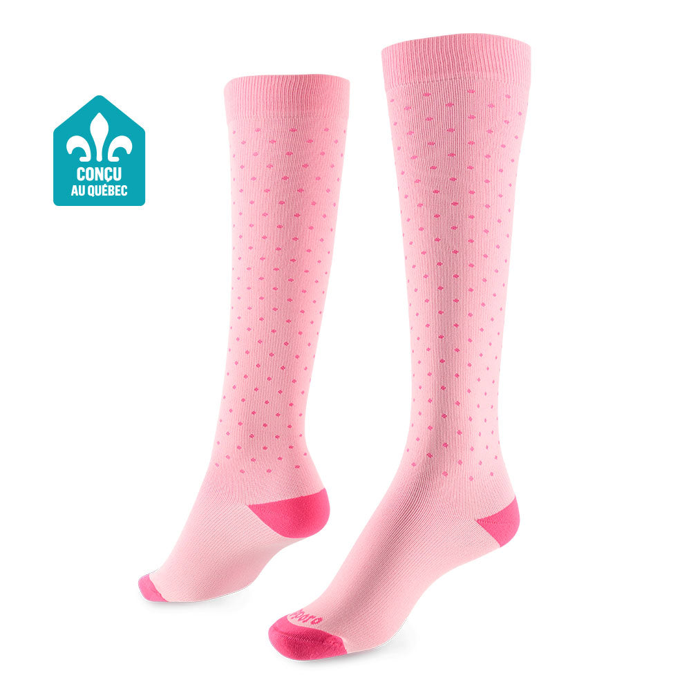 Supporo Pink Polka-Dot Compression Socks 15-20mmHg