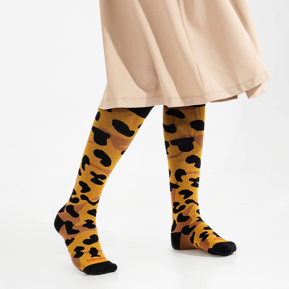 Supporo Unisex Leopard Compression Socks, 15-20mmHg