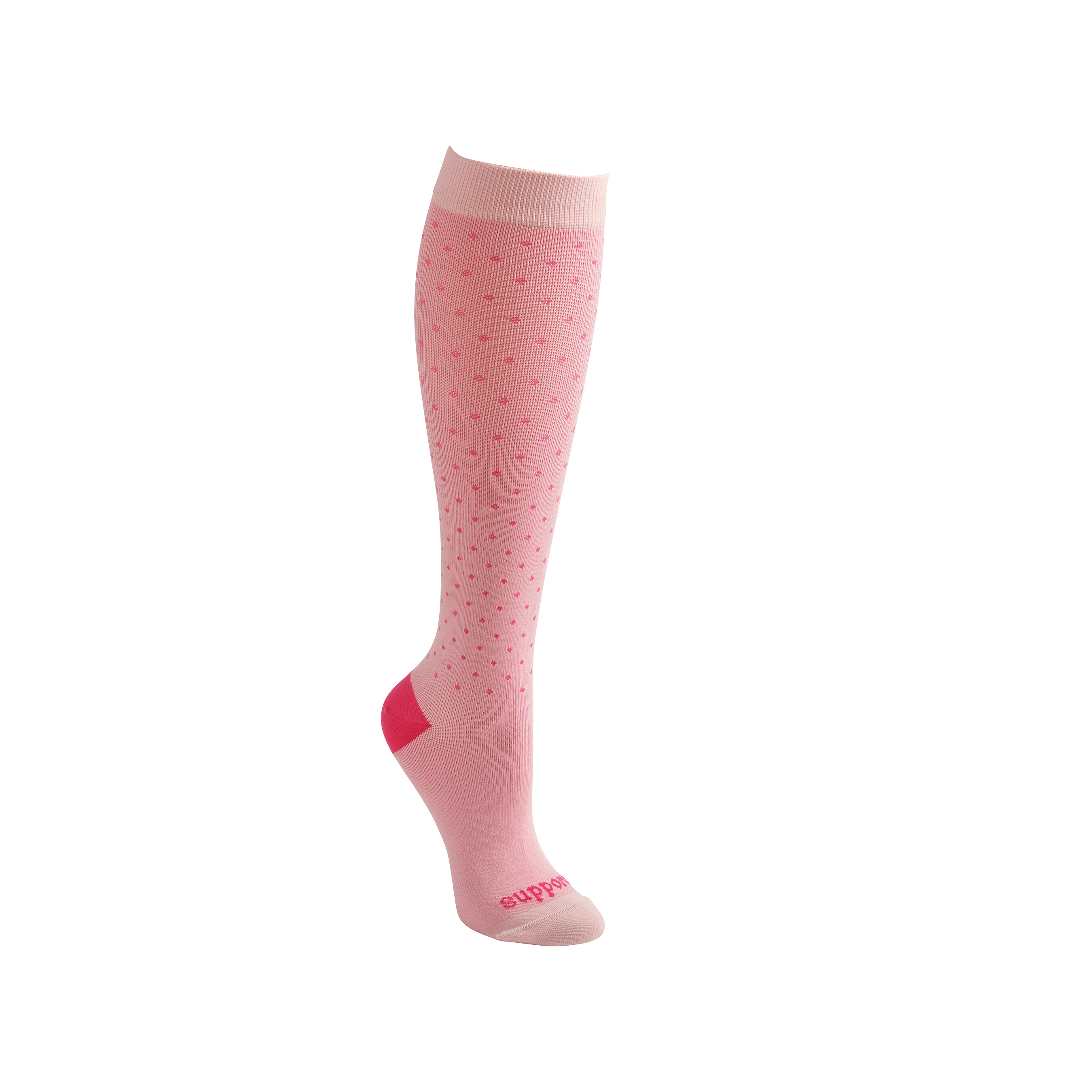 Supporo Pink Polka-Dot Compression Socks