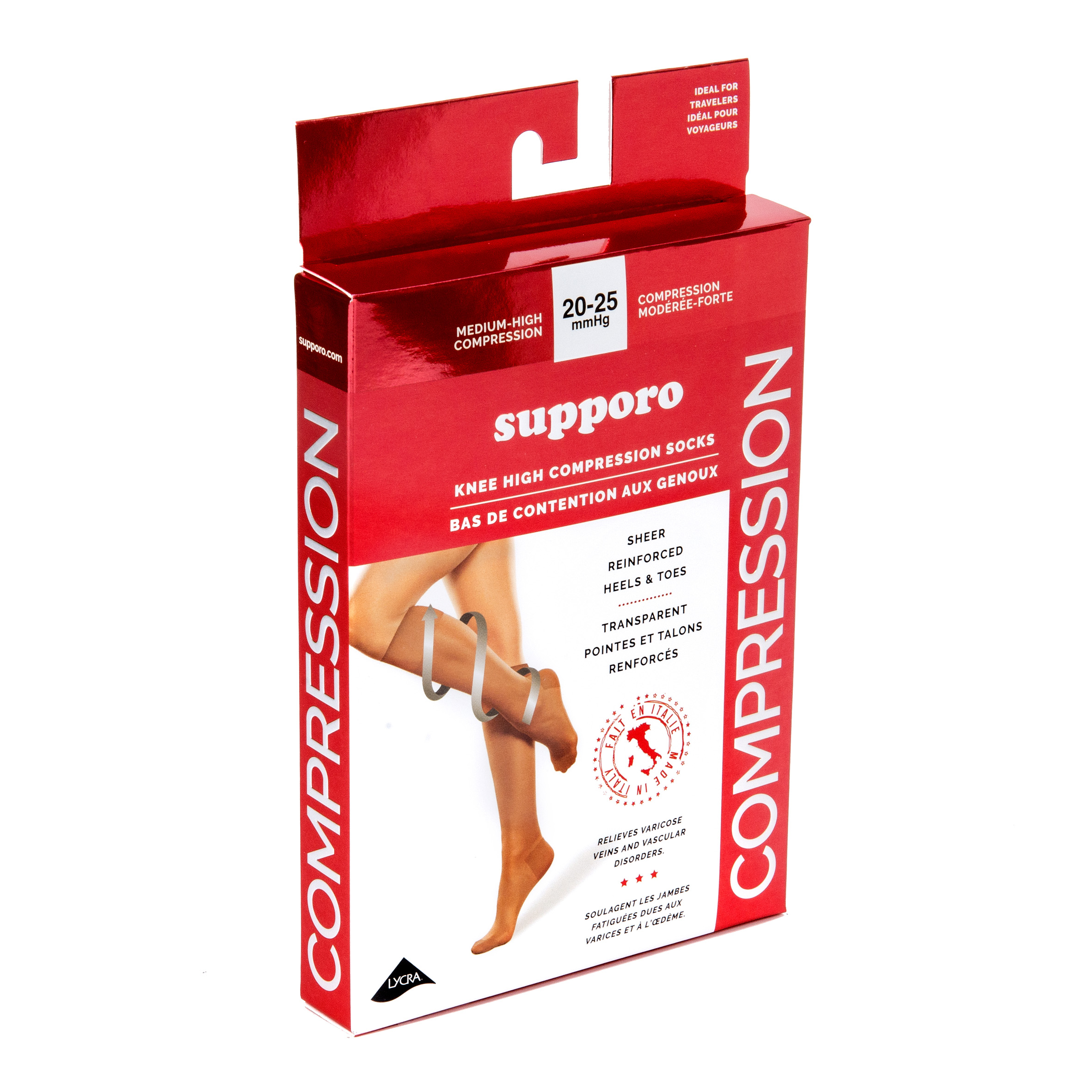 Supporo Sheer Knee-high Compression Socks, 20-25 mmHg - Supporo
